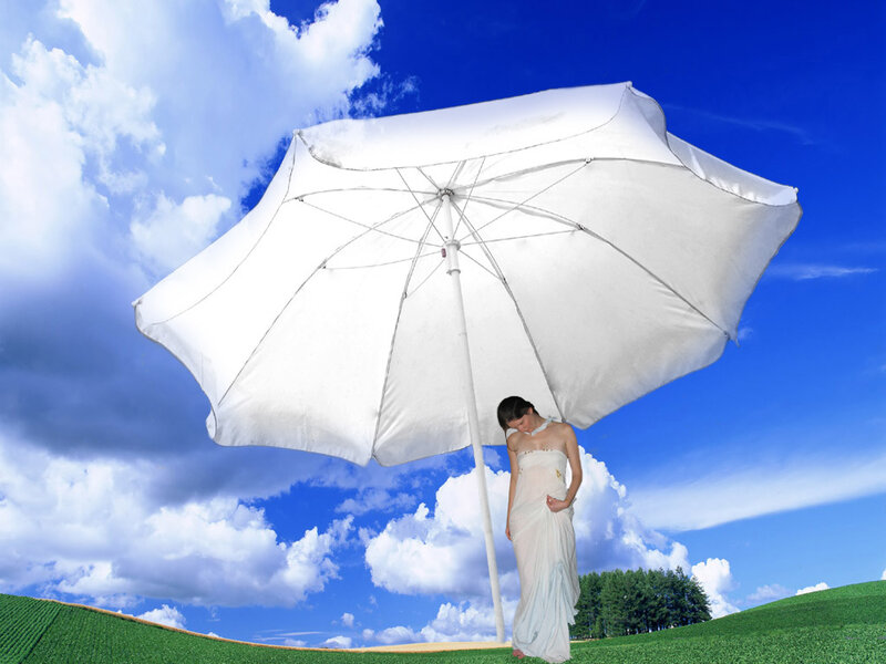 Woman under White Umbrella