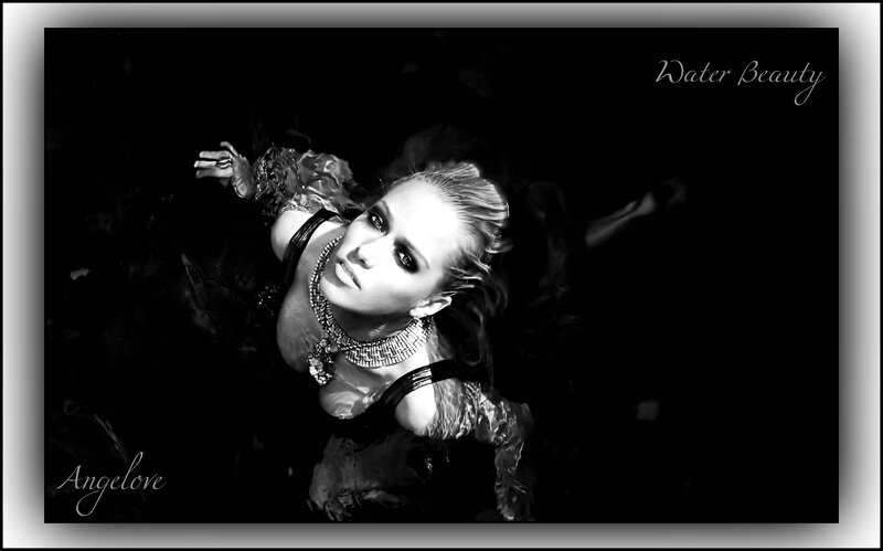 Woman Underwater — Black, Dramatic