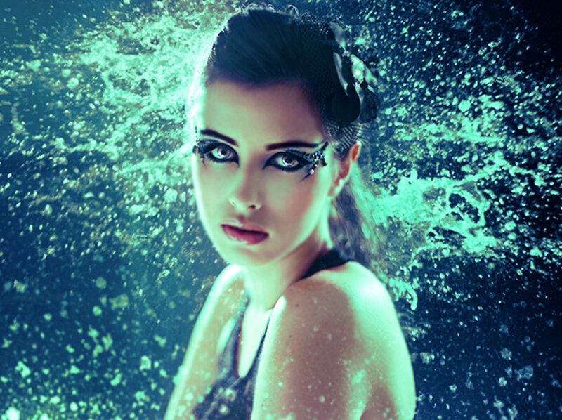 Woman Underwater — Blue