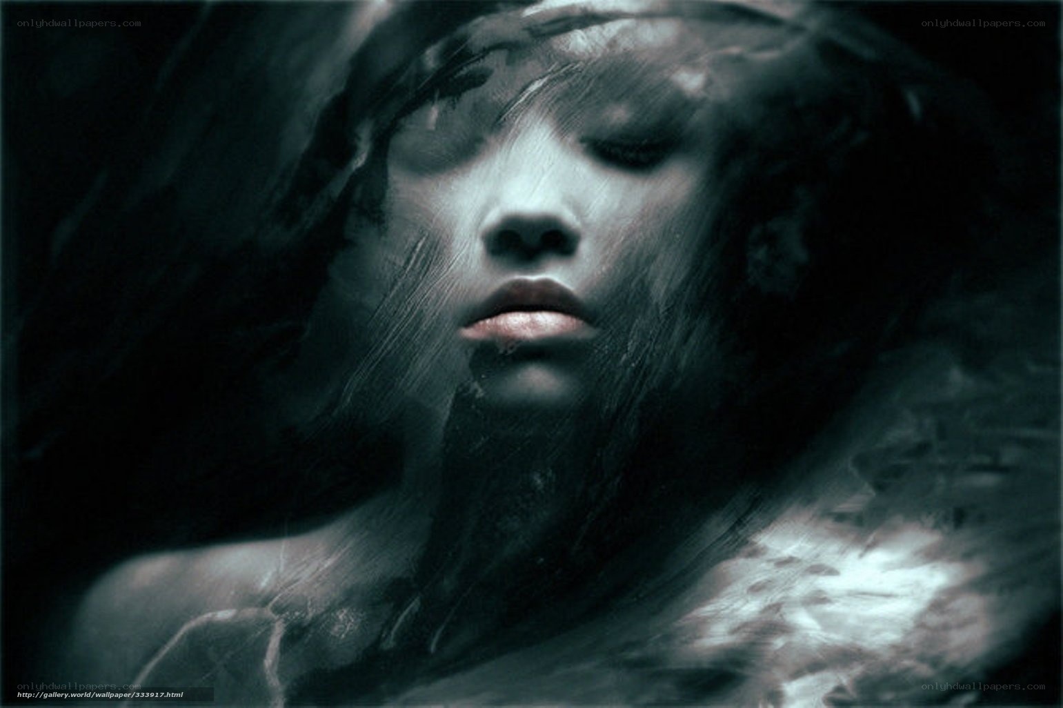 woman underwater portrait