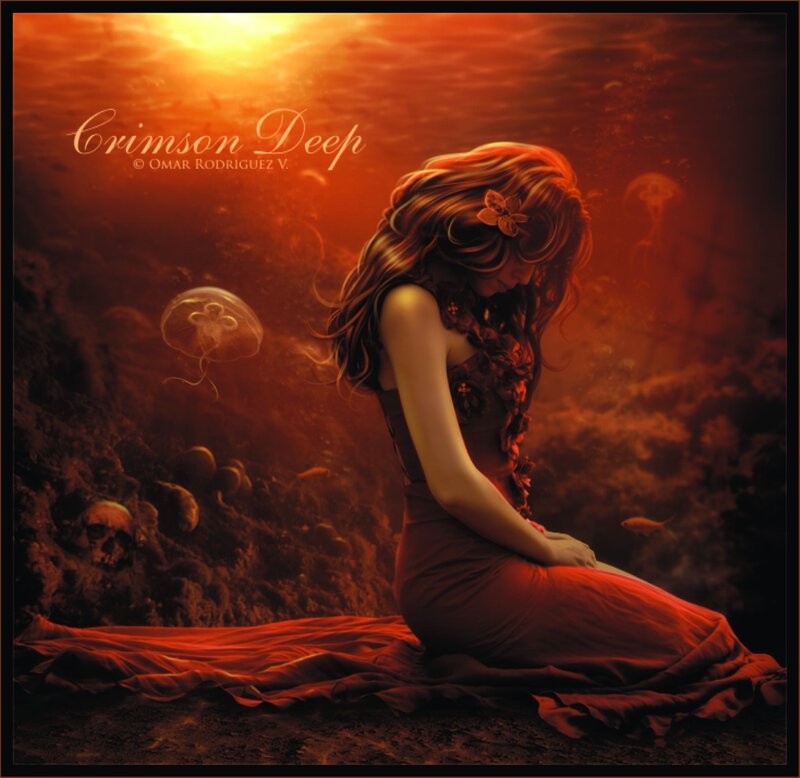 Woman Underwater — Red