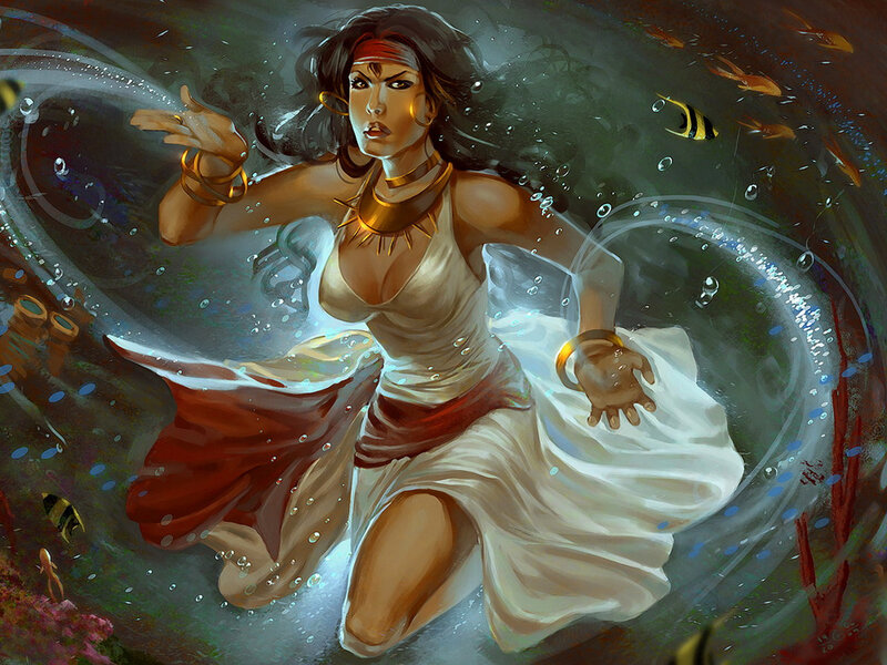 Woman Underwater — White