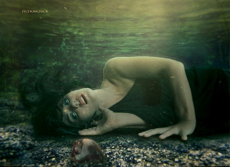 Woman Underwater with Heart
