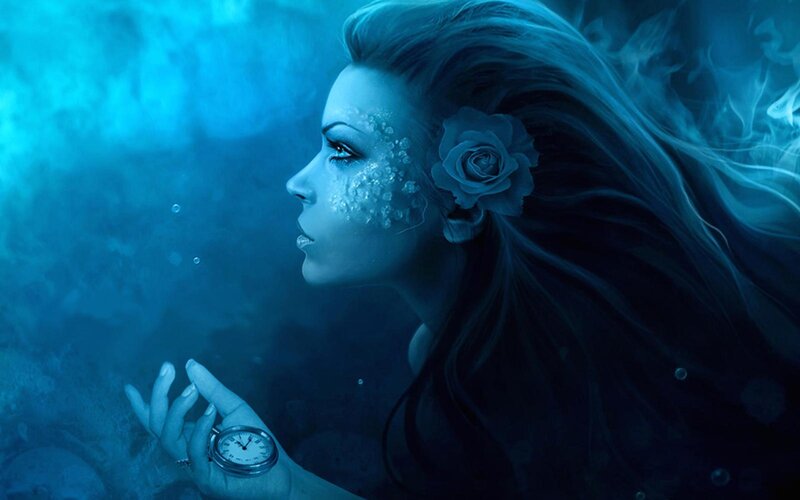 Woman Underwater with Rose
