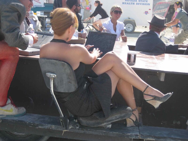 Woman Using Laptop — Black
