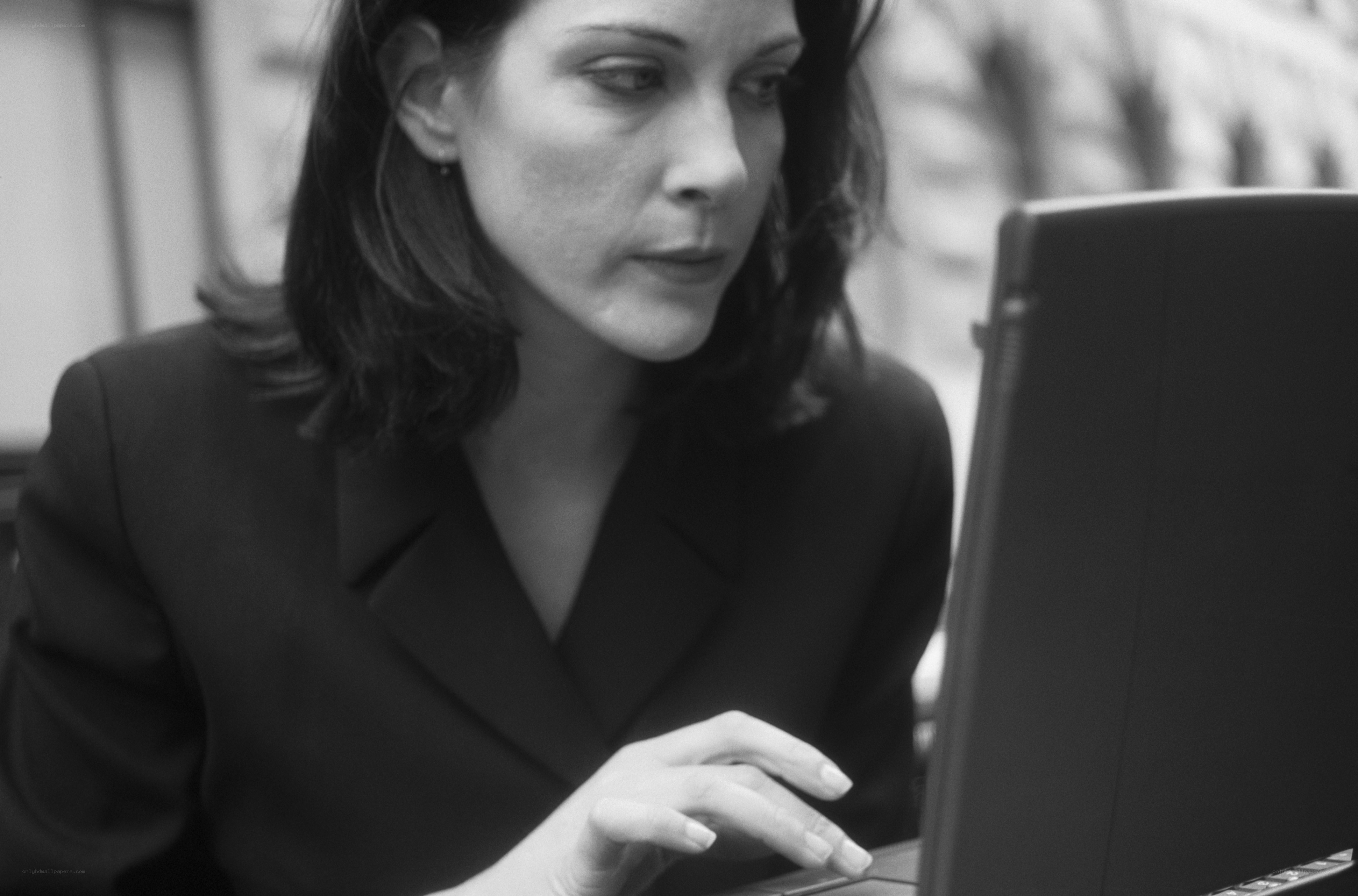 woman using laptop computer