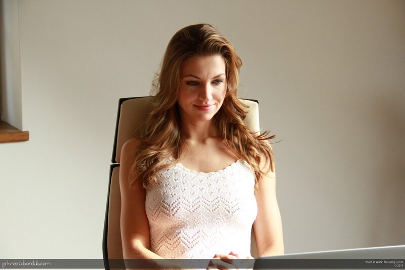 Woman Using Laptop — White, Calm, Afternoon, Photograph