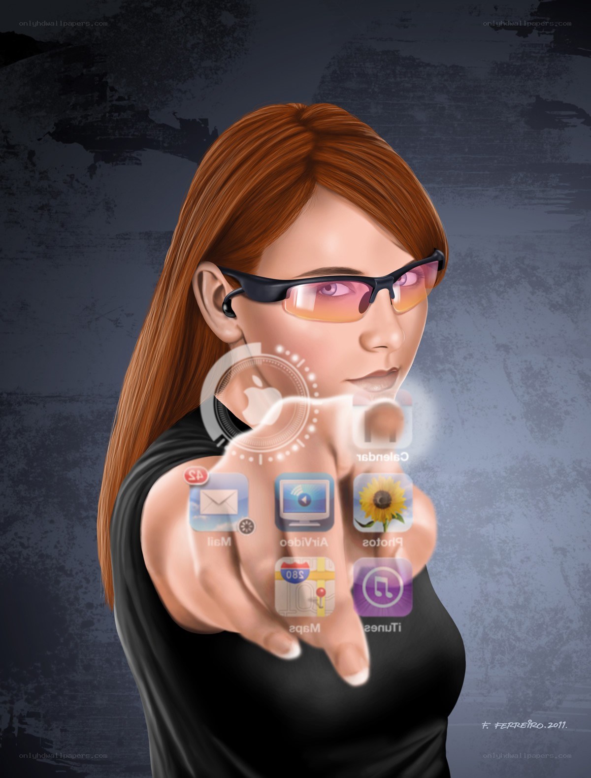 woman using smart glasses