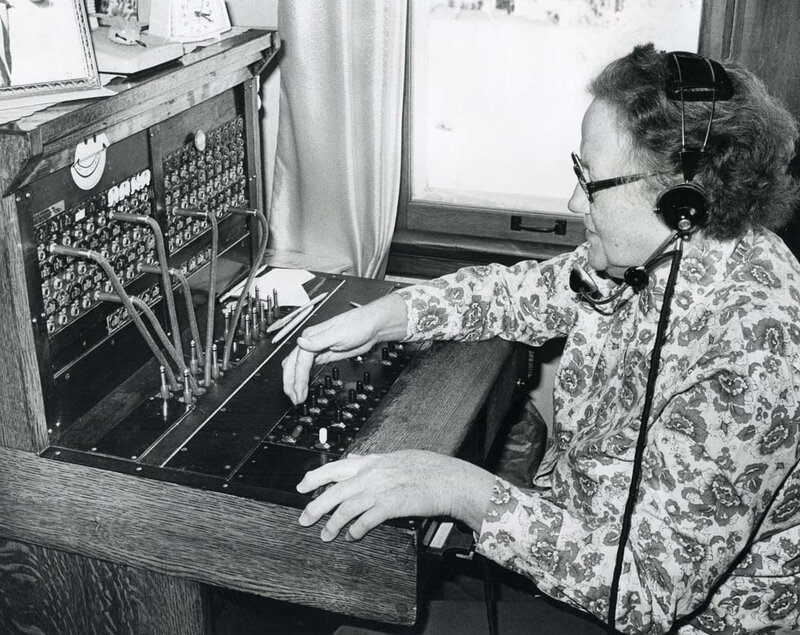 Woman Using Telegraph Machine