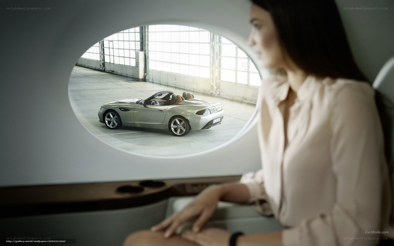 Woman viewing car through window