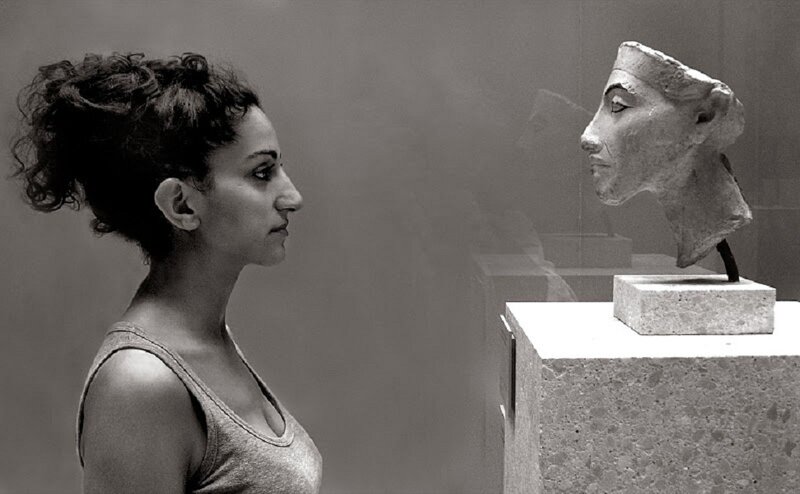 Woman Viewing Sculpture