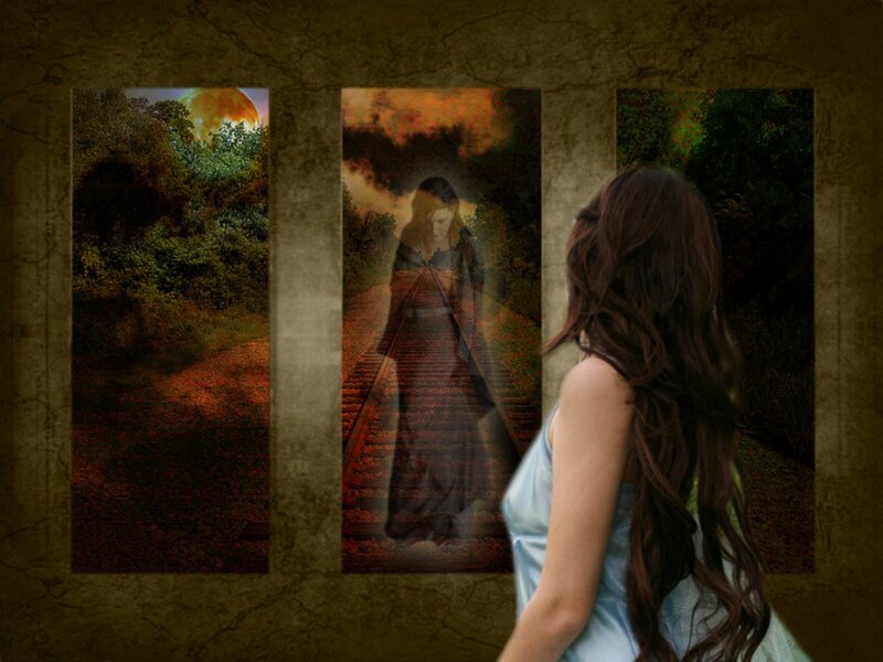Woman Viewing Triptych