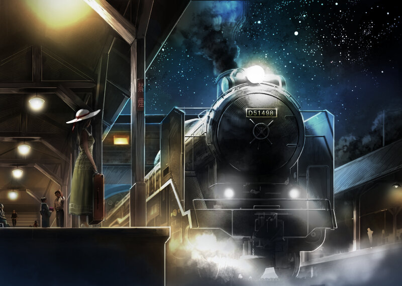 Woman Waiting at Train Station — Blue