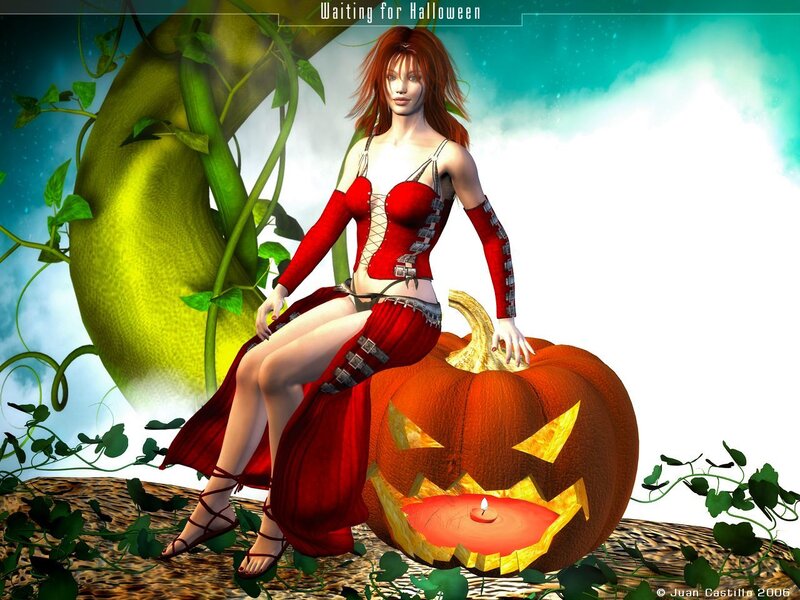 Woman Waiting for Halloween