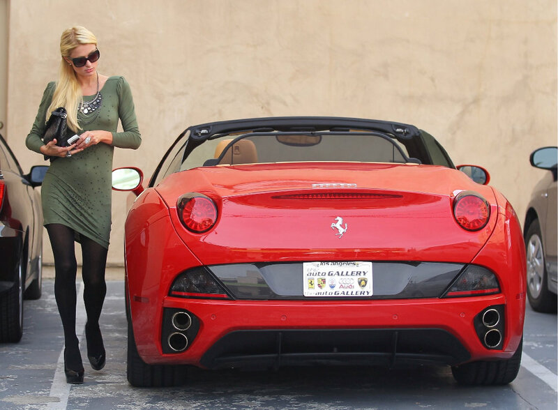 Woman Walking Beside Car — Red, Casual