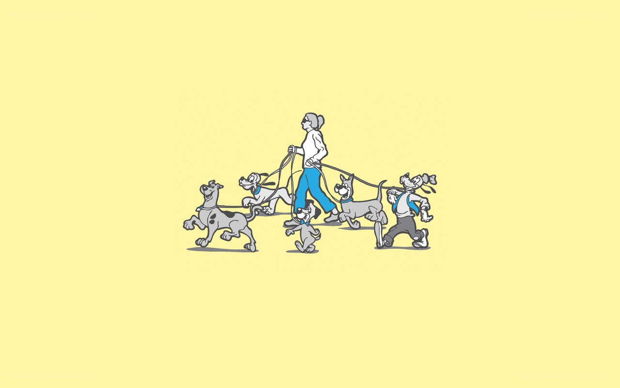 woman walking dogs