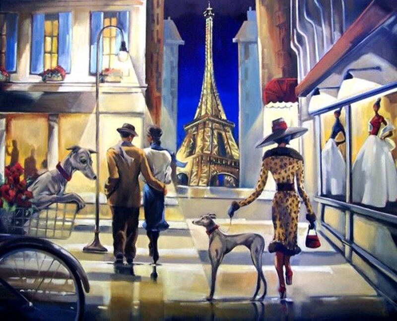 Woman Walking Greyhound