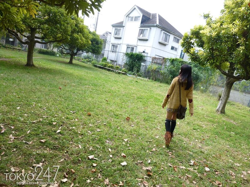 Woman walking in a park