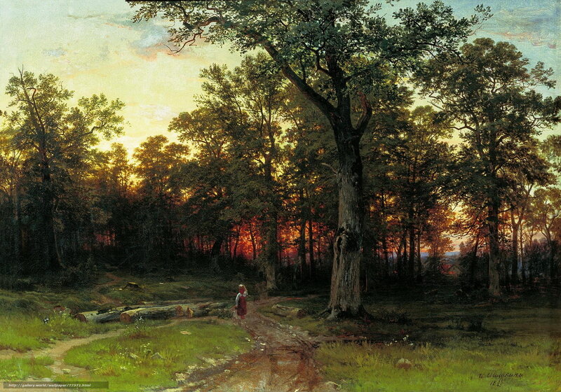 Woman Walking in Forest — Green