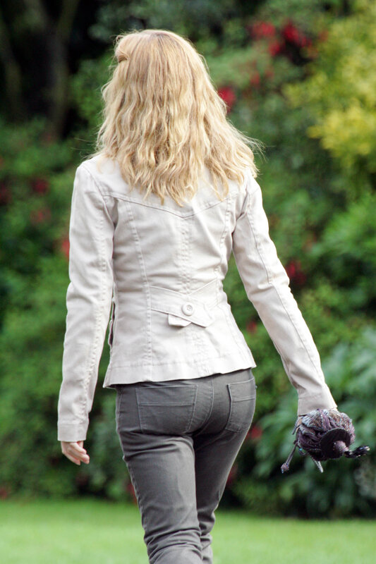 Woman walking in garden