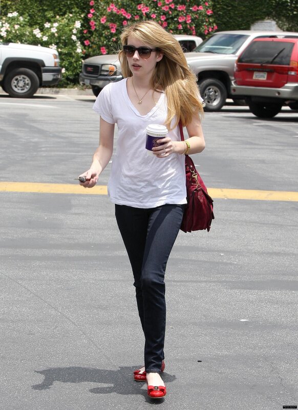 Woman walking in parking lot