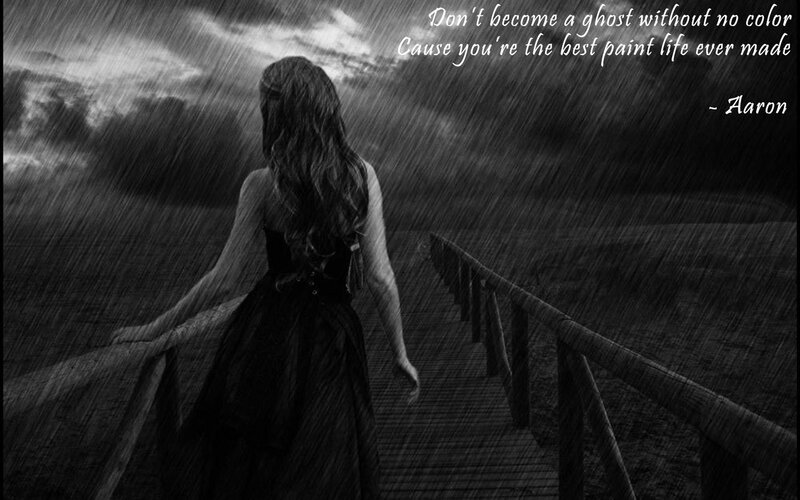 woman walking in the rain