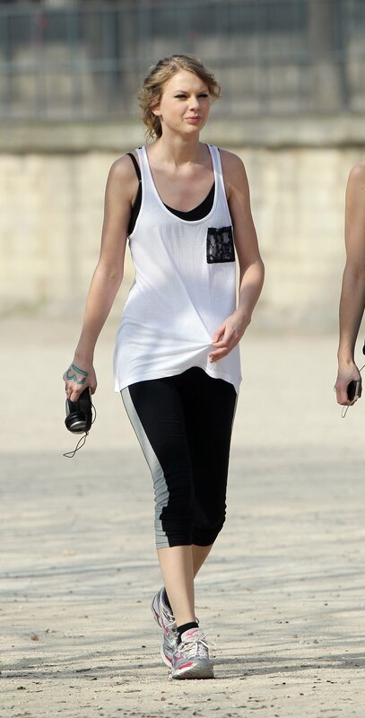 woman walking in workout clothes