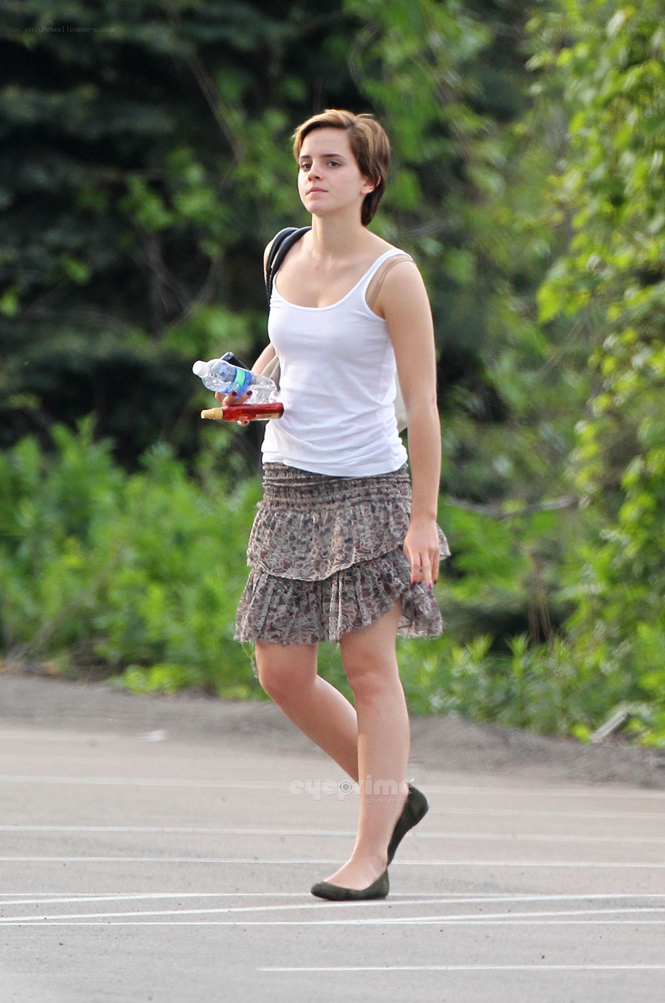 woman walking on a path