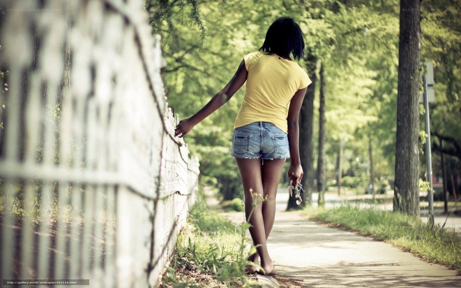 woman walking on a path