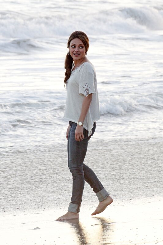 woman walking on beach