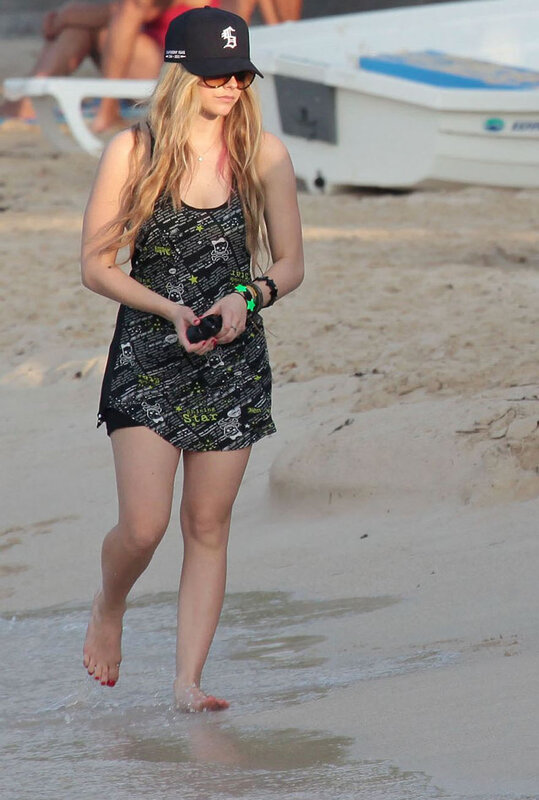 Woman walking on beach