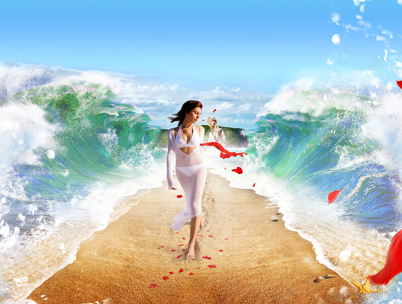 woman walking on beach path