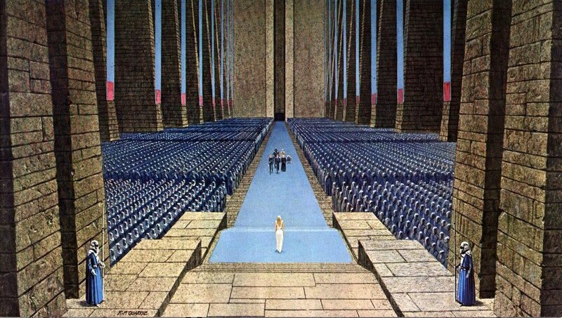 Woman Walking on Blue Carpet