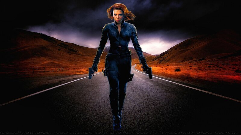 Woman Walking on Road — Black