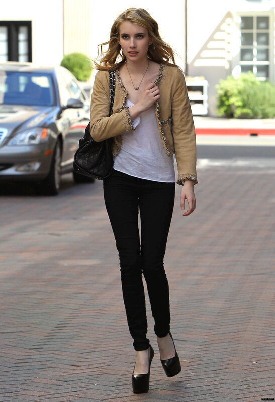woman walking on street