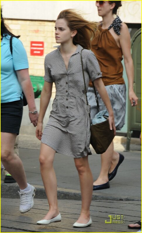woman walking on street