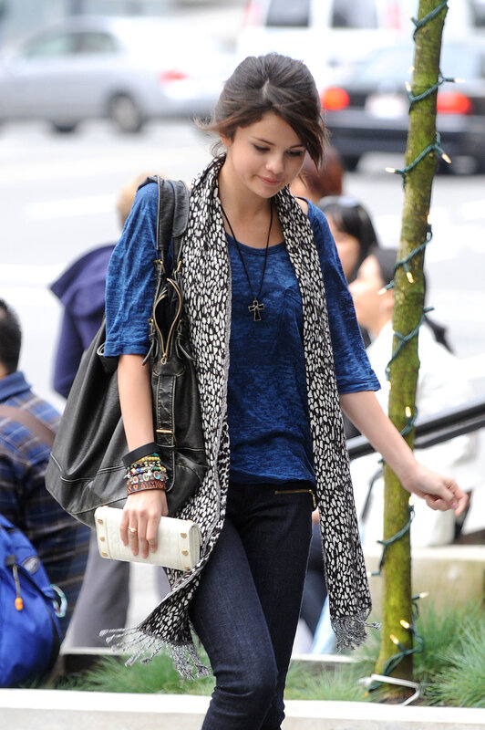 woman walking on street