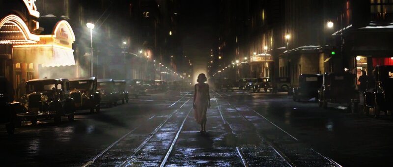 Woman Walking on Street — Black, Dramatic