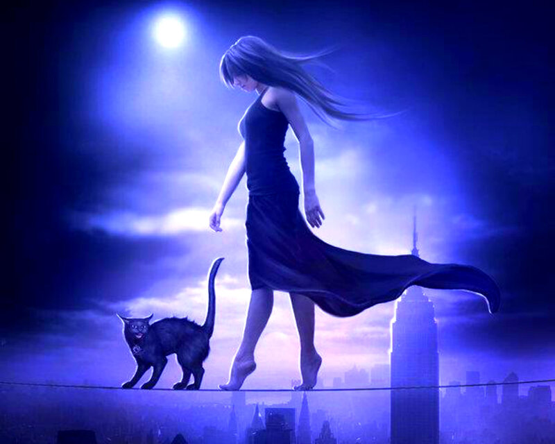 Woman Walking on Wire