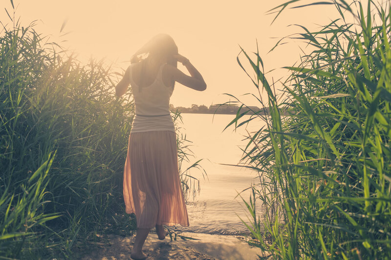 Woman Walking to Water