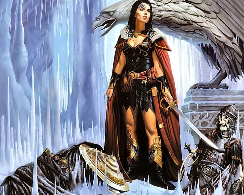 Woman Warrior with Sword — Black