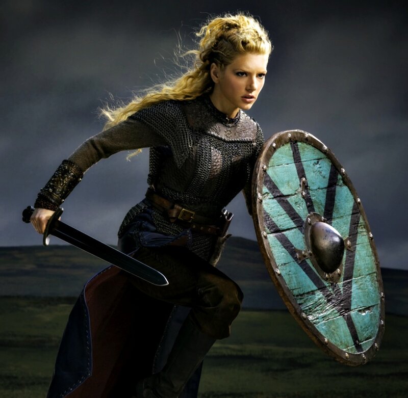 Woman Warrior with Sword — Green
