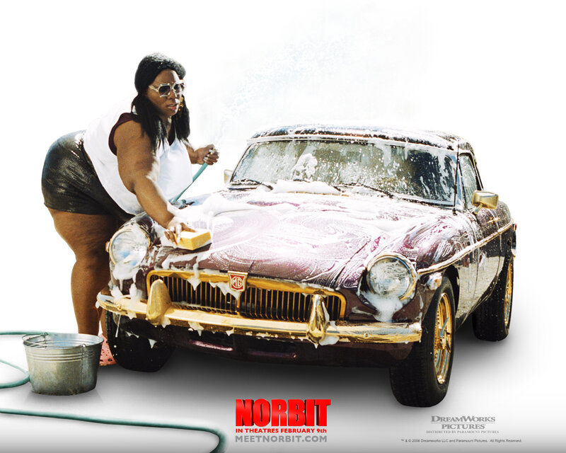 Woman Washing Car — White