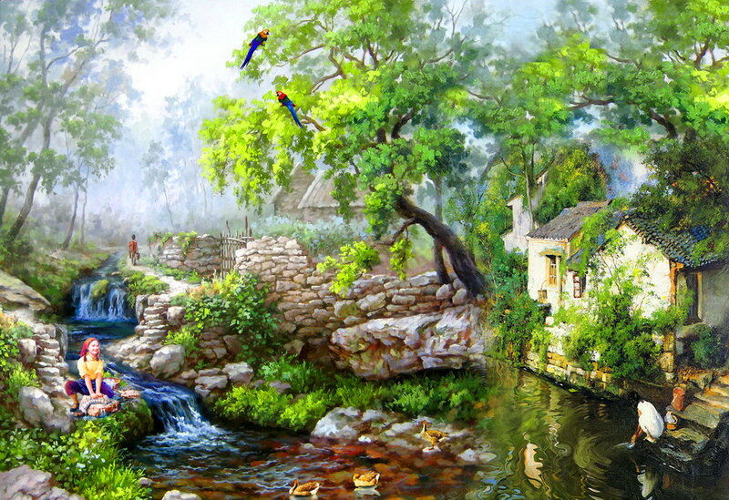 Woman Washing Clothes