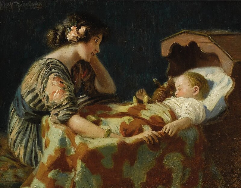 Woman Watching Baby