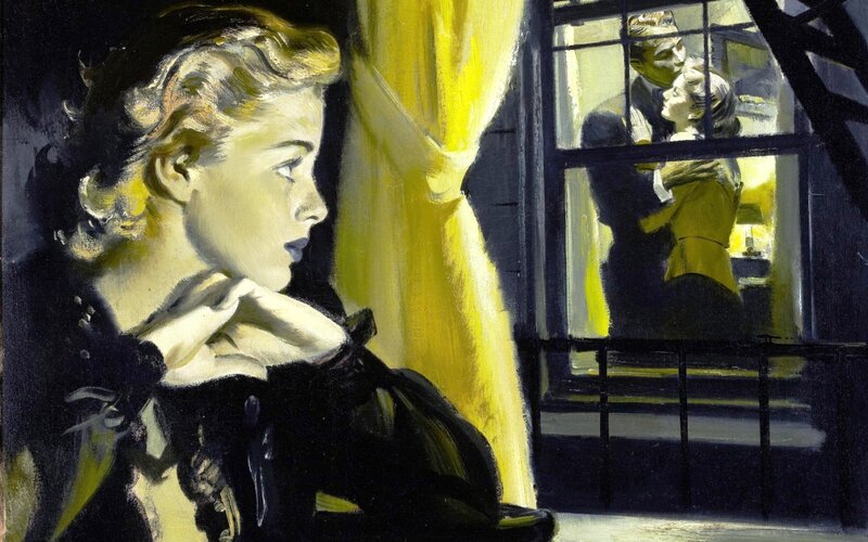 Woman Watching Couple — Yellow