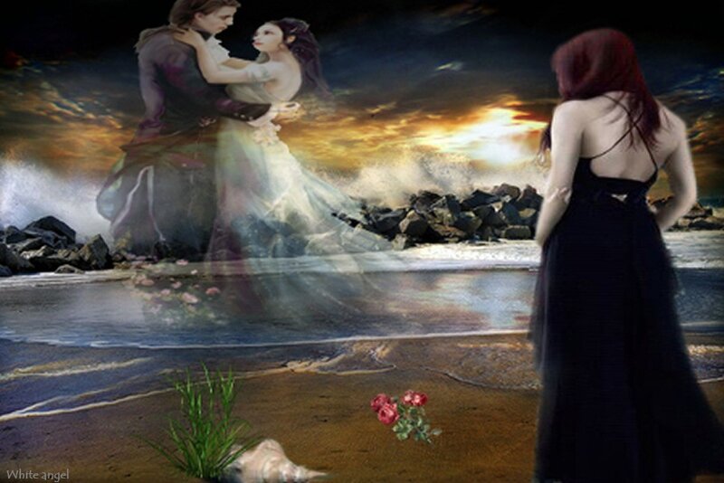 Woman Watching Ghostly Couple