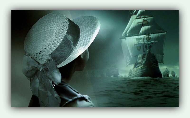 Woman Watching Ship — Green