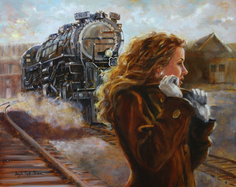 Woman Watching Train