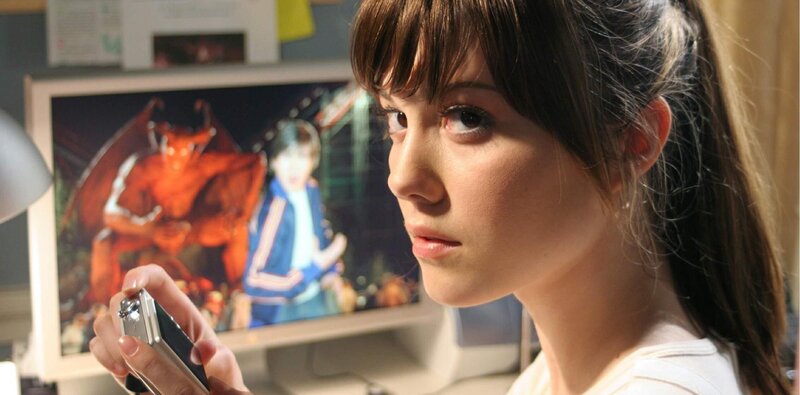 Woman watching video on phone